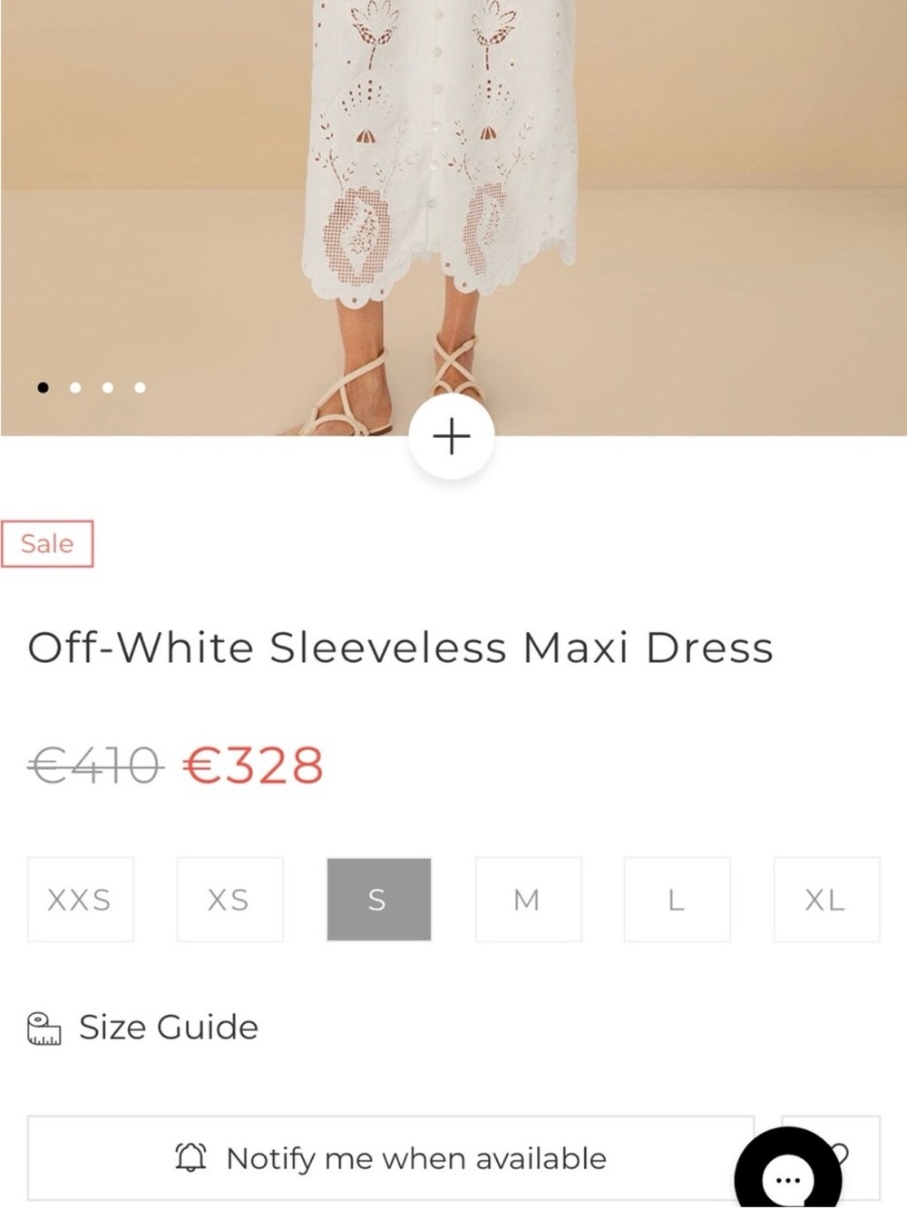 NWT Farm Rio Off-White Sleeveless Maxi Dress, sz S - Picture 7 of 7